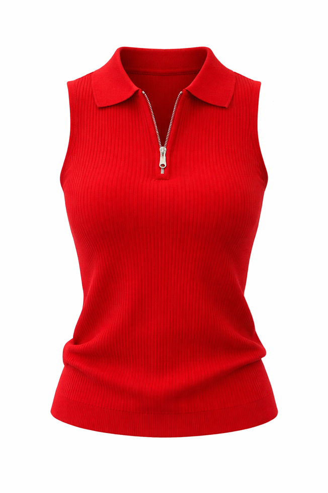 Kırmızı Sıfır Kol Triko 5170