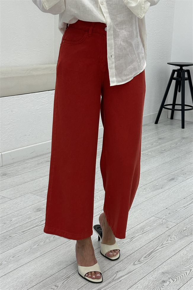 Kırmızı Tensel Culotte Jean 01026