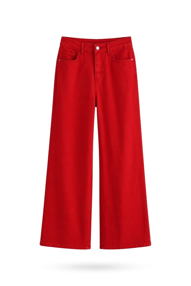 Kırmızı Tensel Culotte Jean 01026