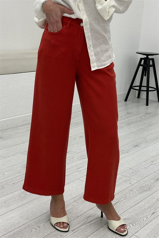 Kırmızı Tensel Culotte Jean 01026