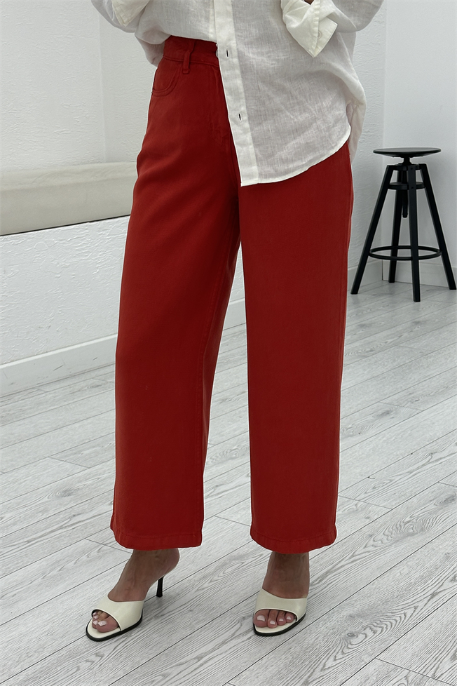 Kırmızı Tensel Culotte Jean 01026