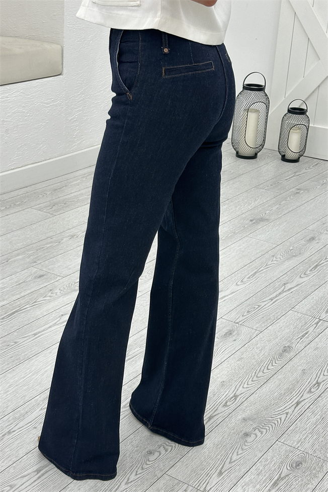 Koyu Mavi Flare Jean 546011
