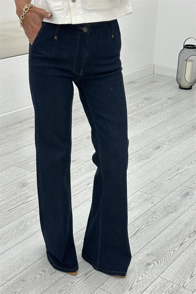 Koyu Mavi Flare Jean 546011