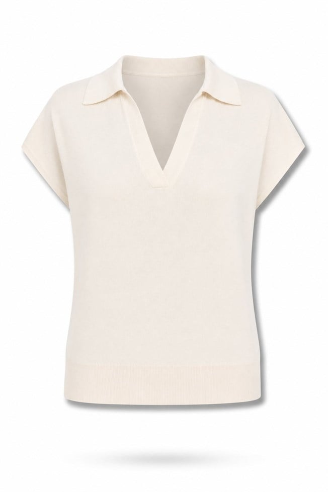 Krem Polo Yaka Triko 3842