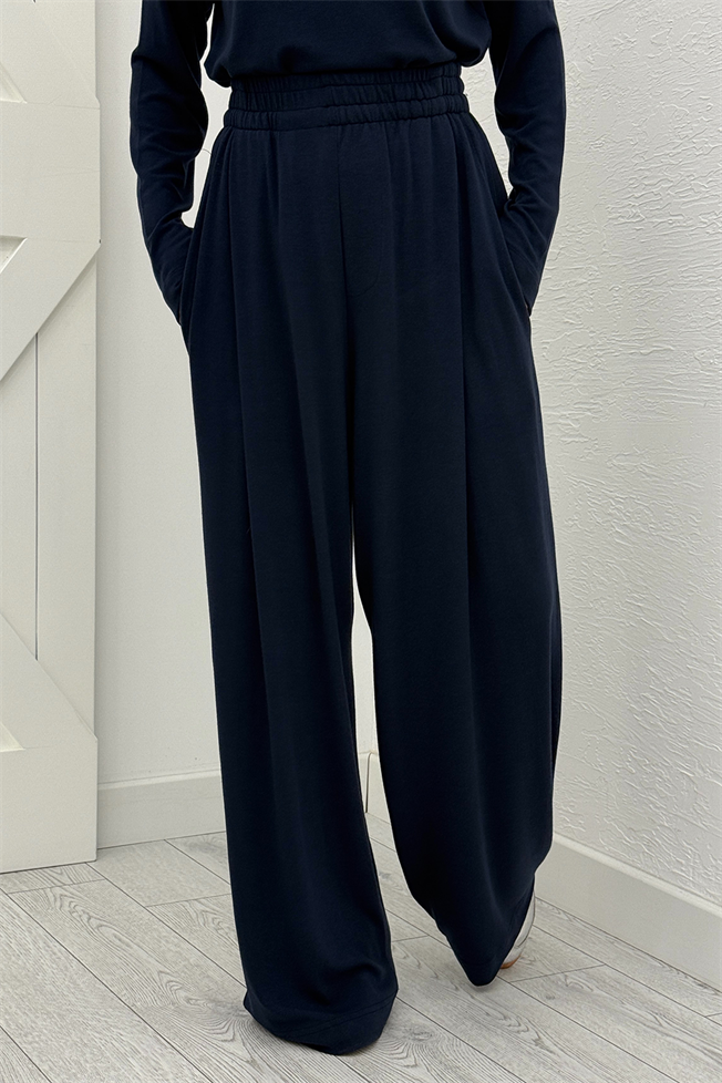 Lacivert Beli Lastikli Yumuşak Eşofman 0155