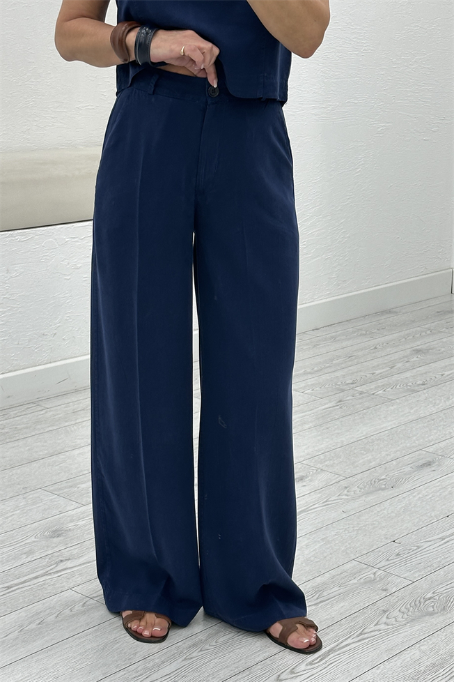 Lacivert Crop Pantolon Takım 0010
