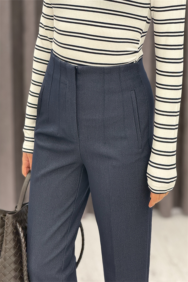 Lacivert Flatolu Pantolon 5179