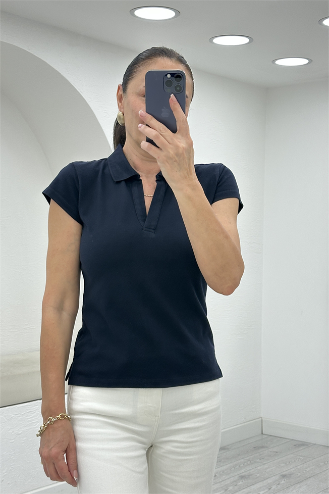 Lacivert Polo Yaka Tshirt 17651