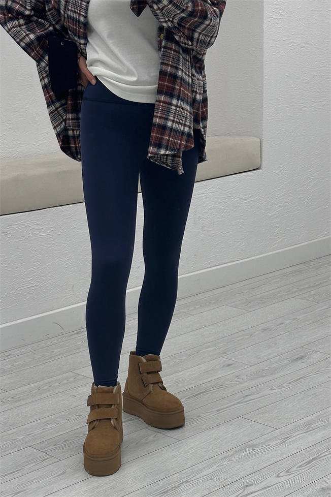 Lacivert Şardonlu Tayt 4405