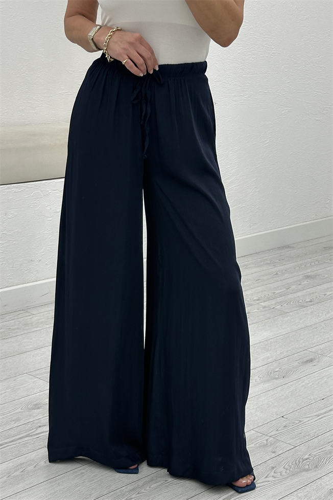 Lacivert Saten Pantolon 1363