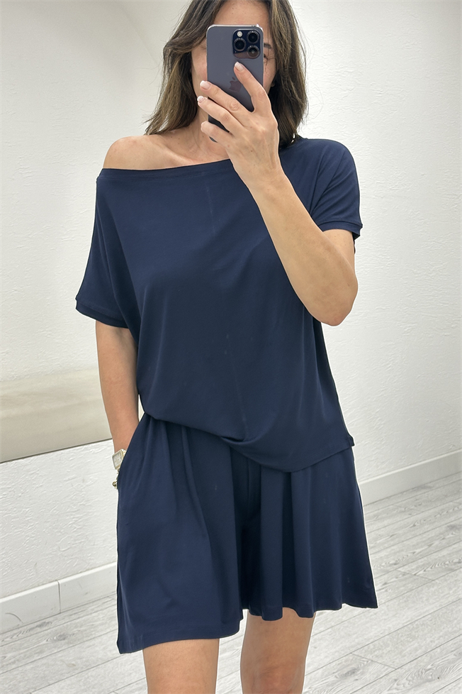 Lacivert Tshirt Şort Takım 3935