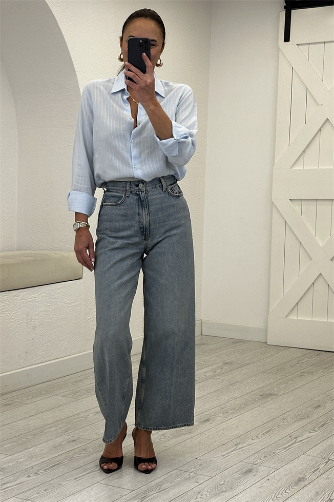 Mavi Bol Paça Jean Pantolon 3617