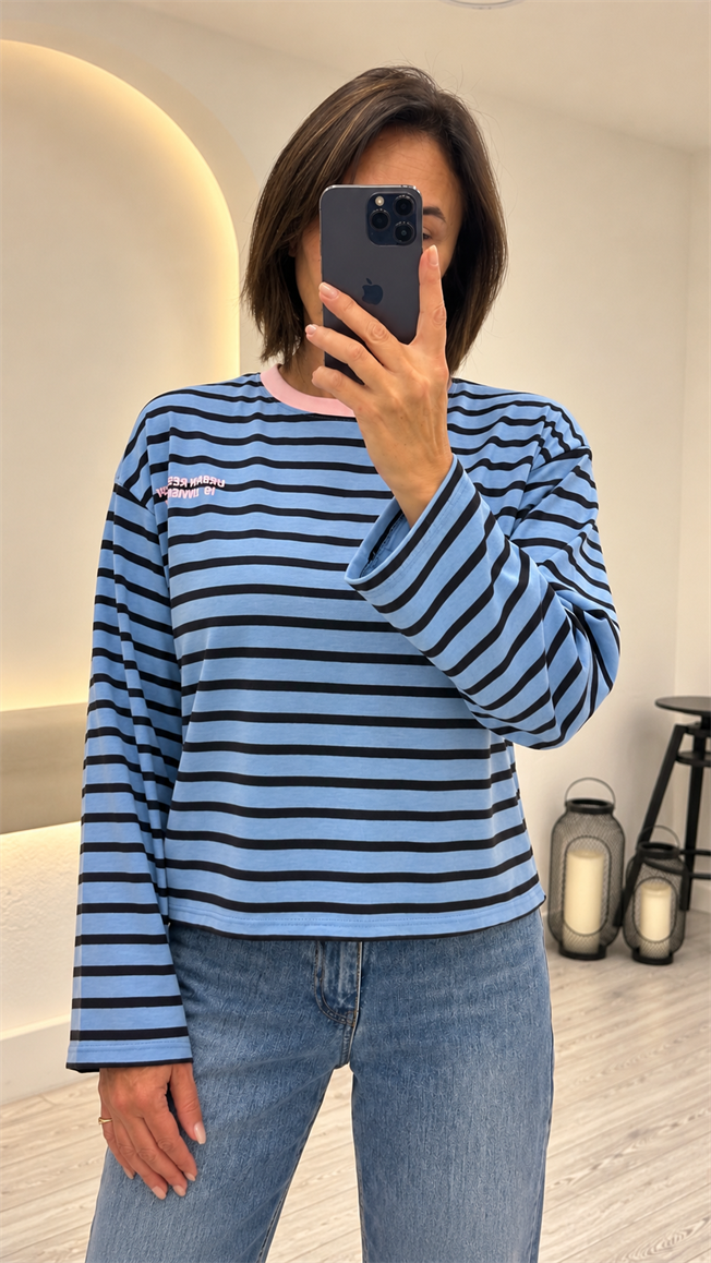 Mavi Çizgili Tshirt 4332