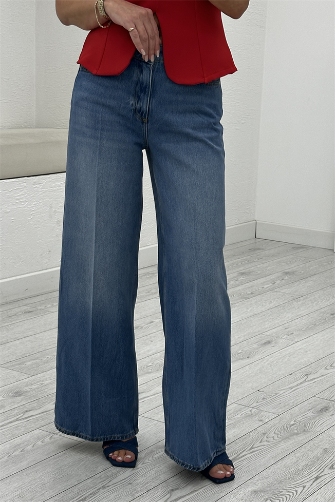 Mavi Geniş Paçalı Jean 3743