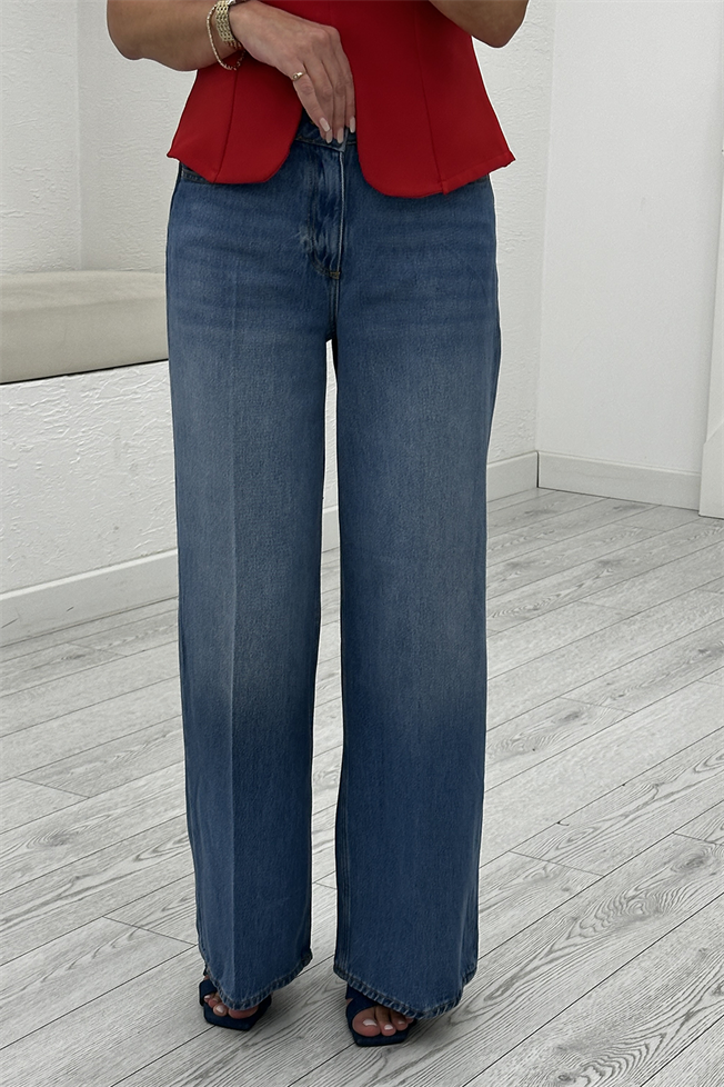 Mavi Geniş Paçalı Jean 3743
