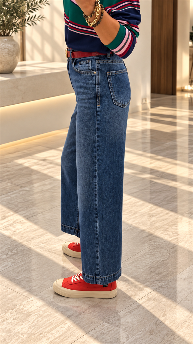 Mavi Kemerli Jean Pantolon 01028