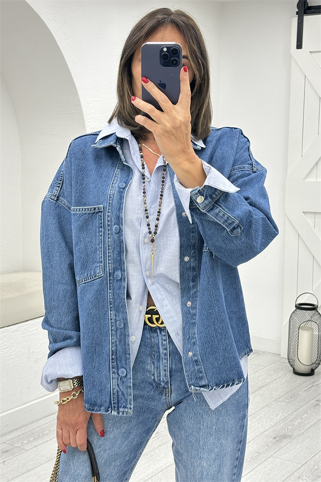 Mavi Oversize Denim Ceket 3682