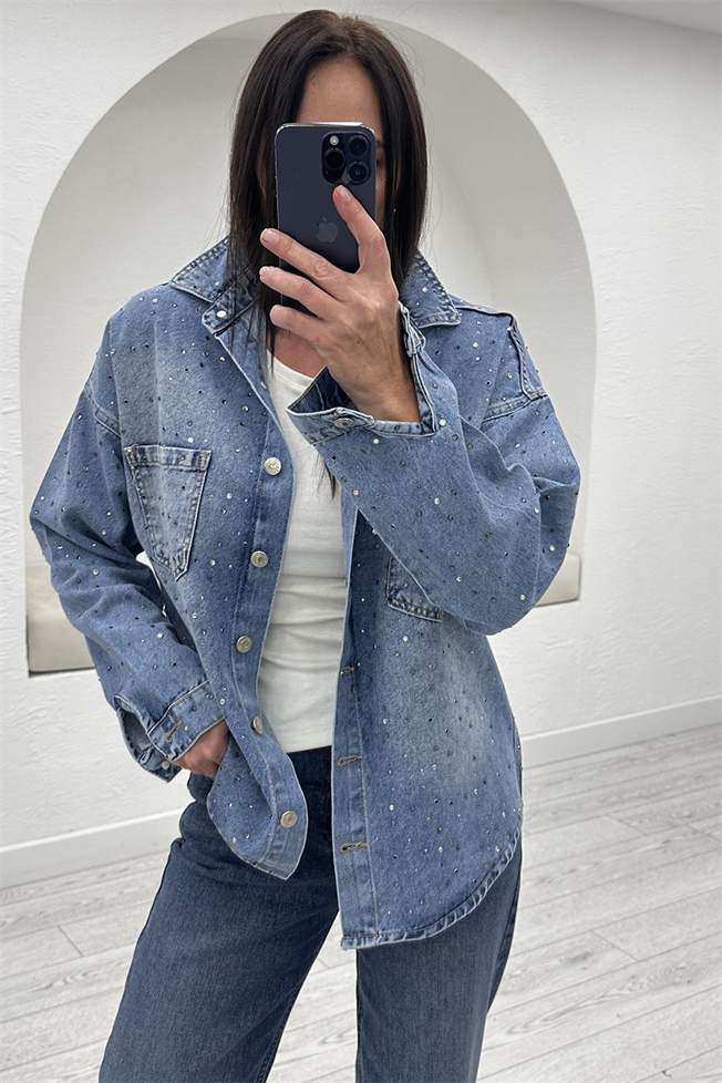 Mavi Taşlı Gömlek 0001