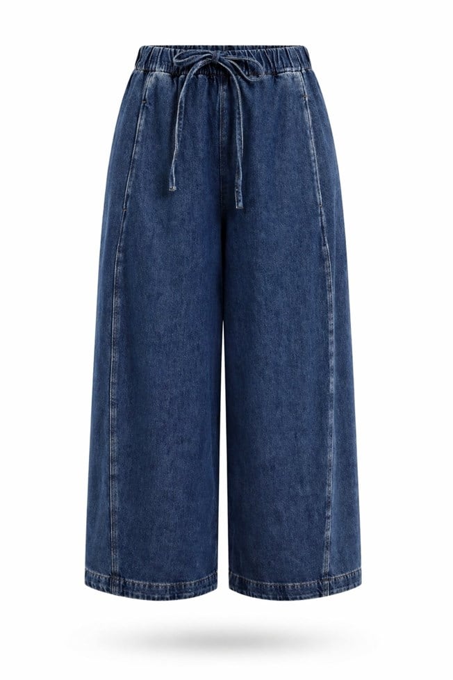 Mavi Uzun Paçalı İpli Jean 3742