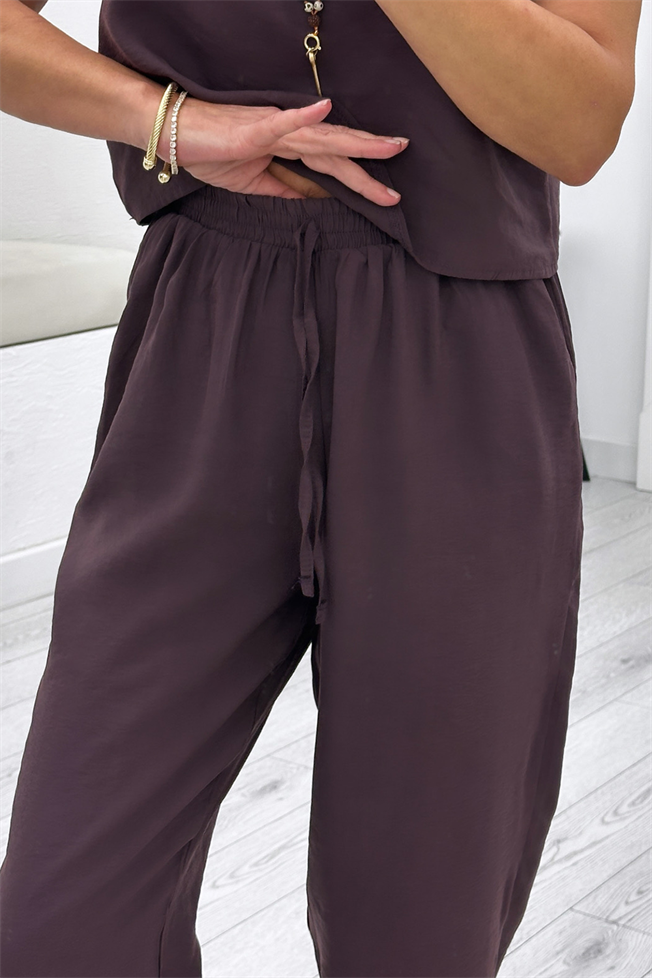 Mürdüm Bluz Havuç Kesim Pantolon Takım 3089