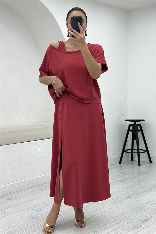 Gül Kurusu İkili Modal Elbise 221047