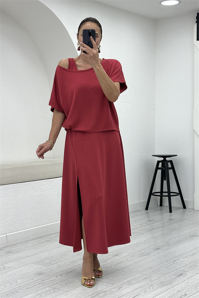Gül Kurusu İkili Modal Elbise 221047