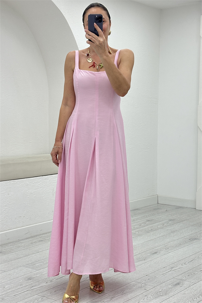 Pembe Askılı Elbise 261082