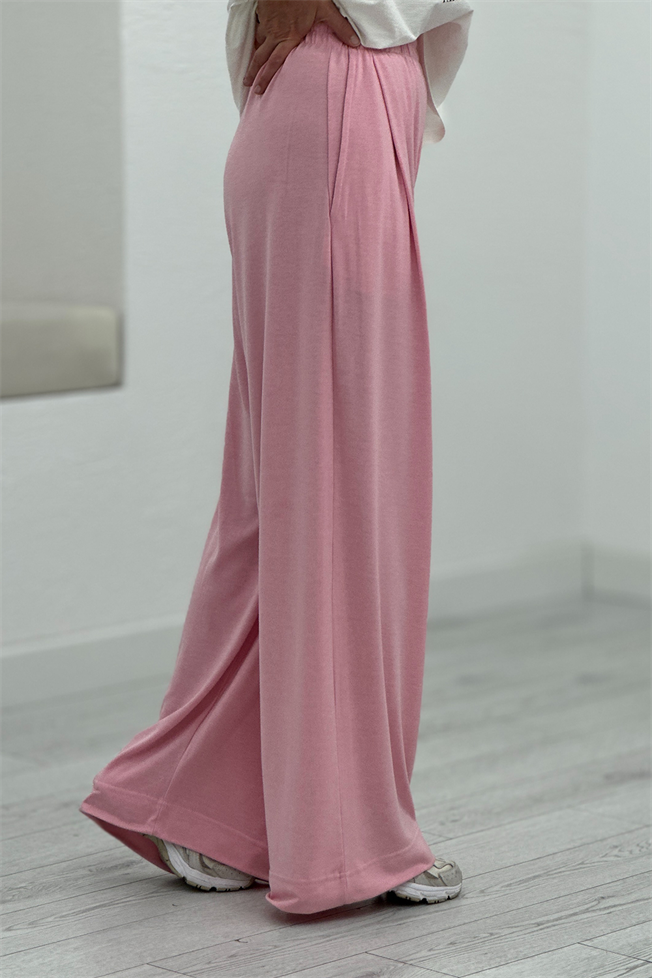 Pembe Beli Lastikli Yumuşak Eşofman 0155
