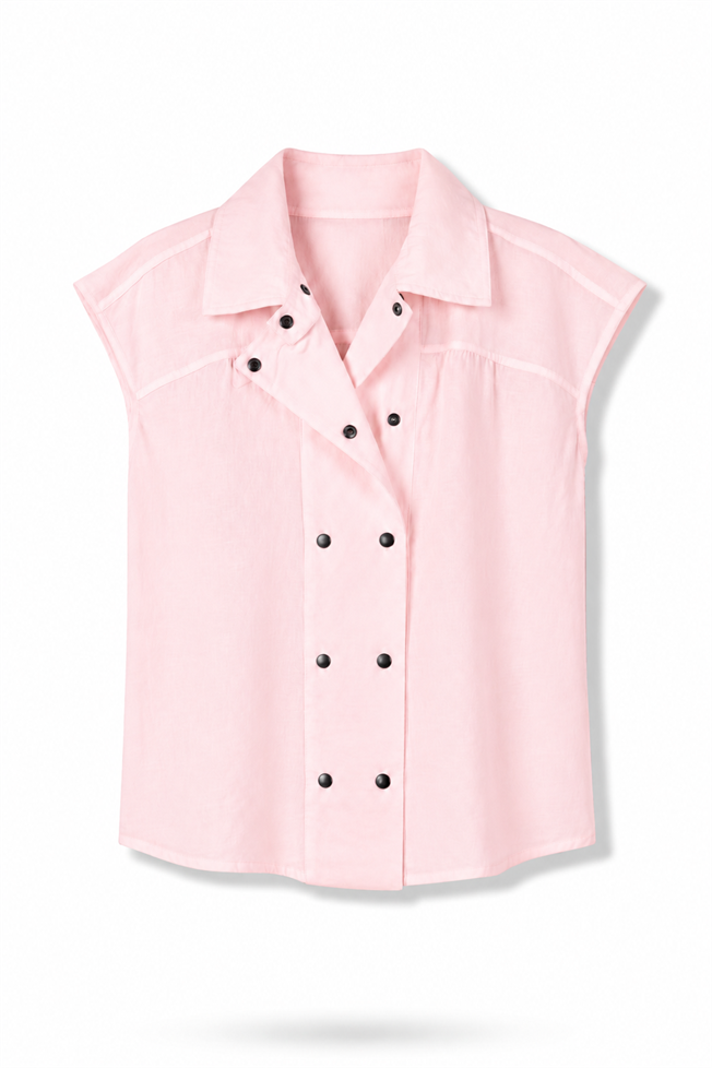 Pembe Çift Düğmeli Gömlek 37488