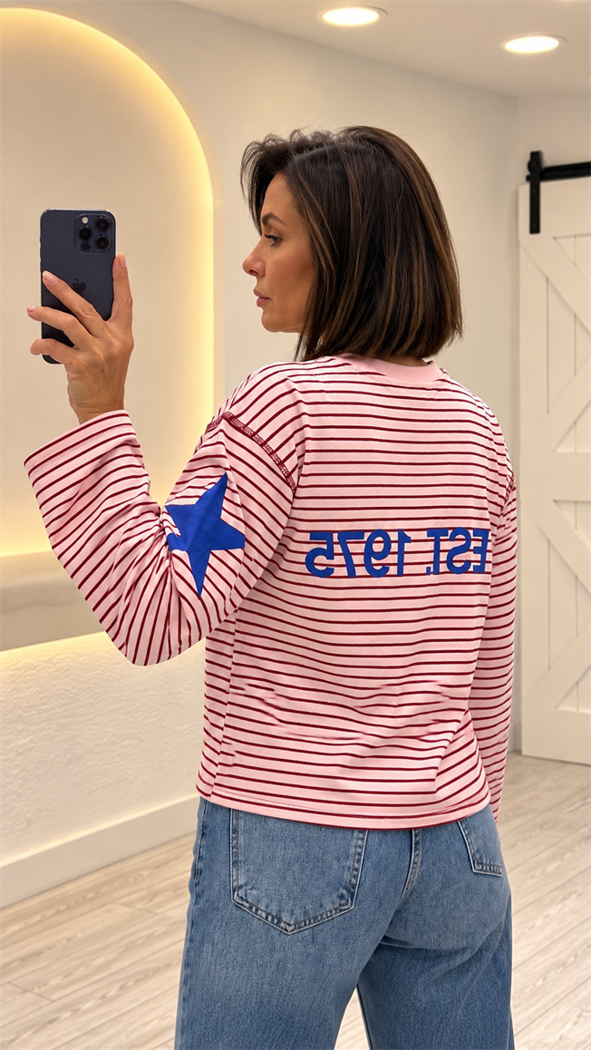 Pembe Çizgili Tshirt 4620