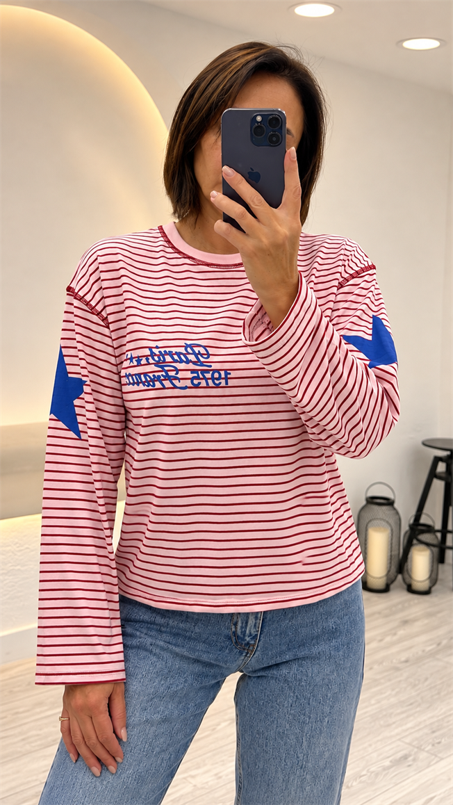 Pembe Çizgili Tshirt 4620