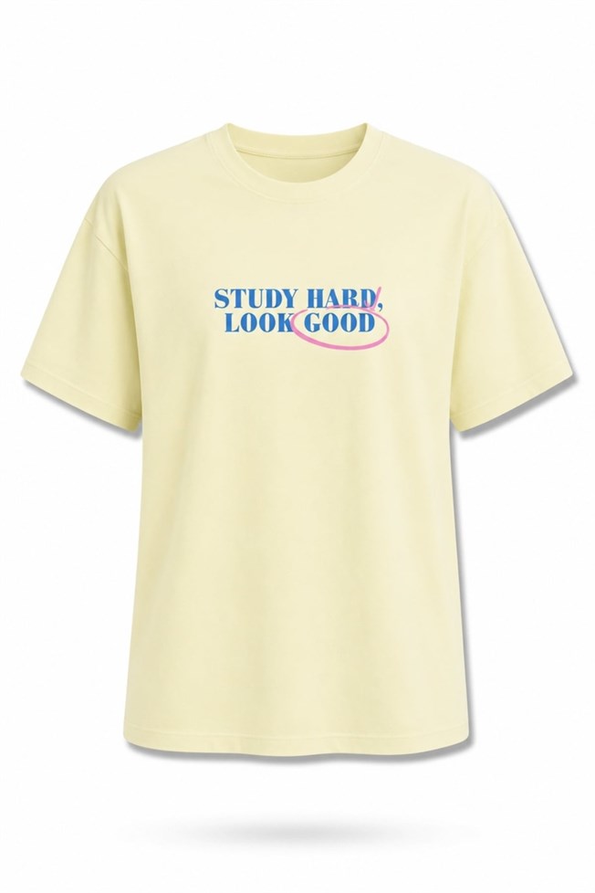 Sarı Baskılı Tshirt 3852