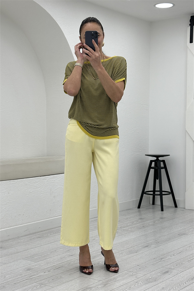 Sarı Tensel Culotte Jean 01026
