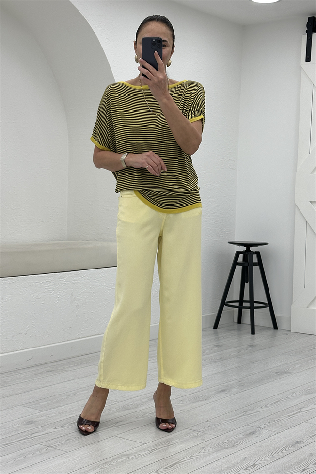 Sarı Tensel Culotte Jean 01026