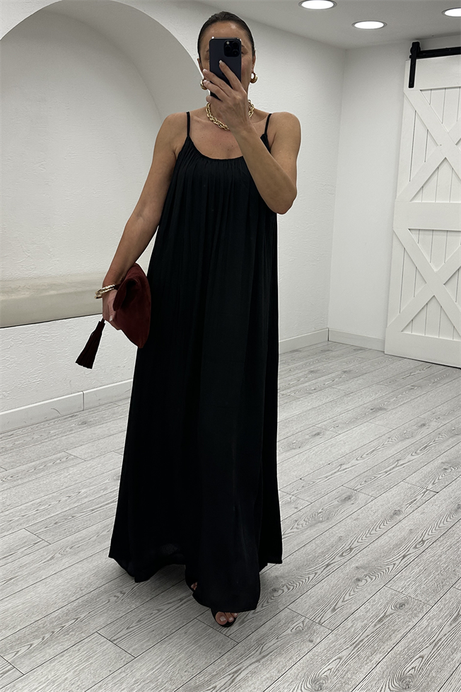 Siyah Askılı Elbise 3758