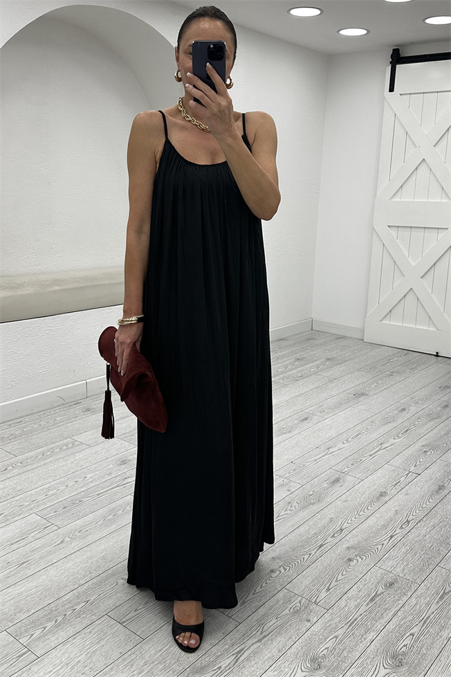 Siyah Askılı Elbise 3758