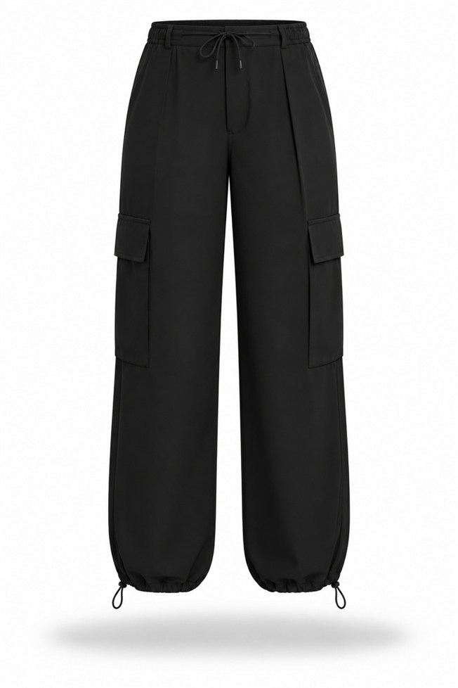 Siyah Beli Lastikli Kargo Pantolon 581163