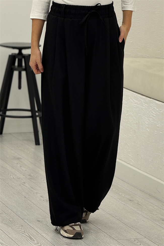 Siyah Beli Lastikli Kumaş Pantolon 2006