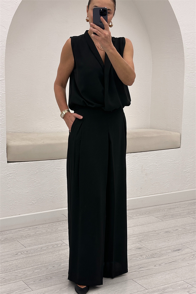 Siyah Bluz Pantolon Takım 0012