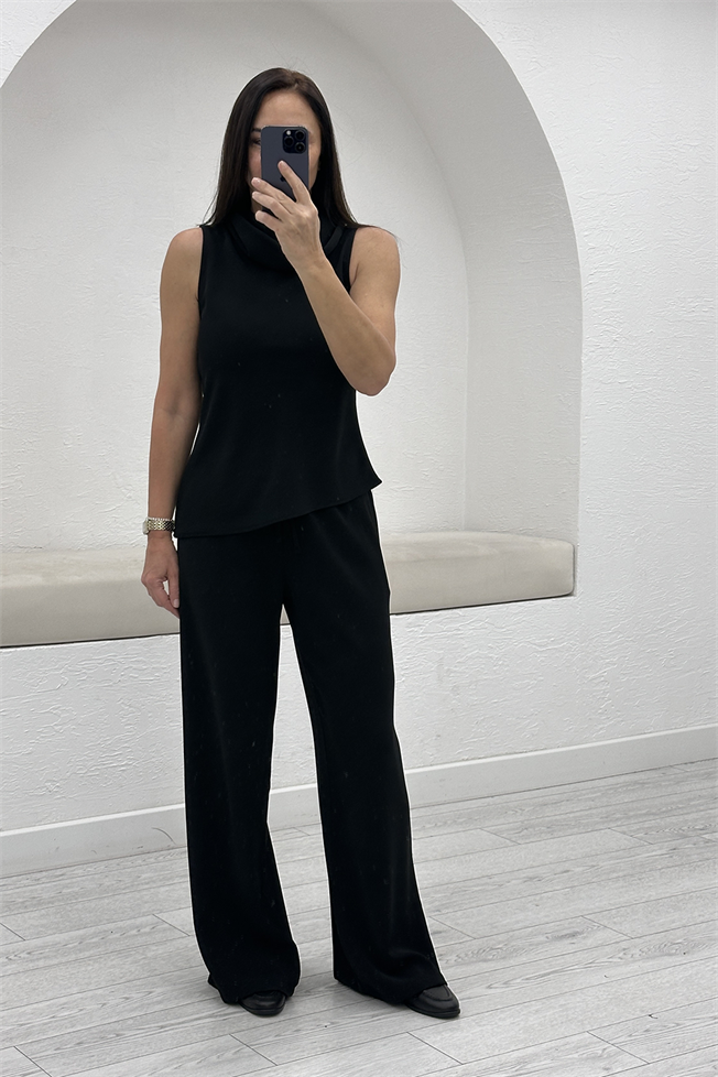 Siyah Bluz Pantolon Takım 3601