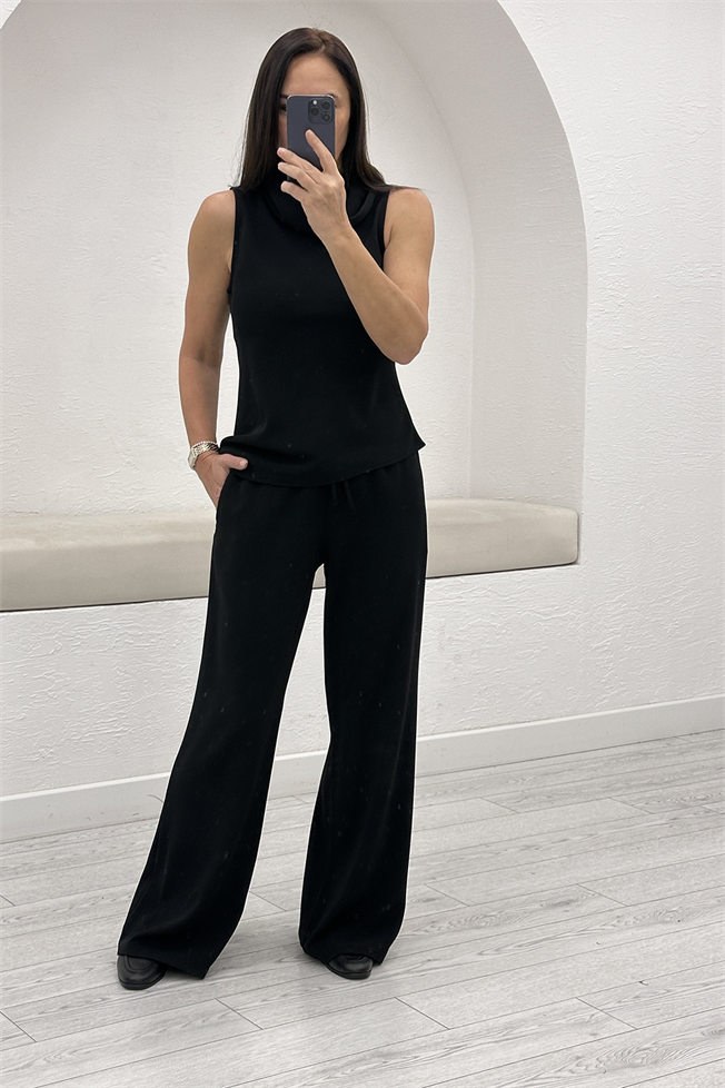 Siyah Bluz Pantolon Takım 3601