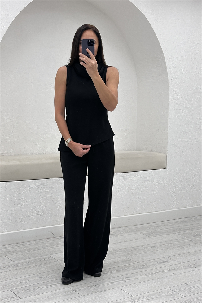Siyah Bluz Pantolon Takım 3601