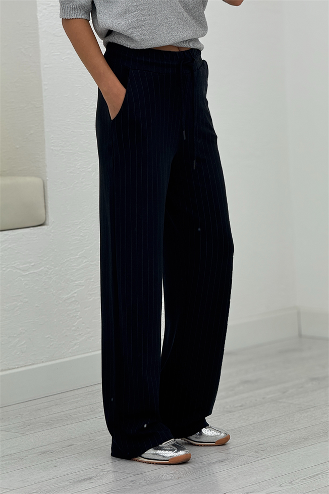 Siyah Çizgili Modal Tek Alt 3141