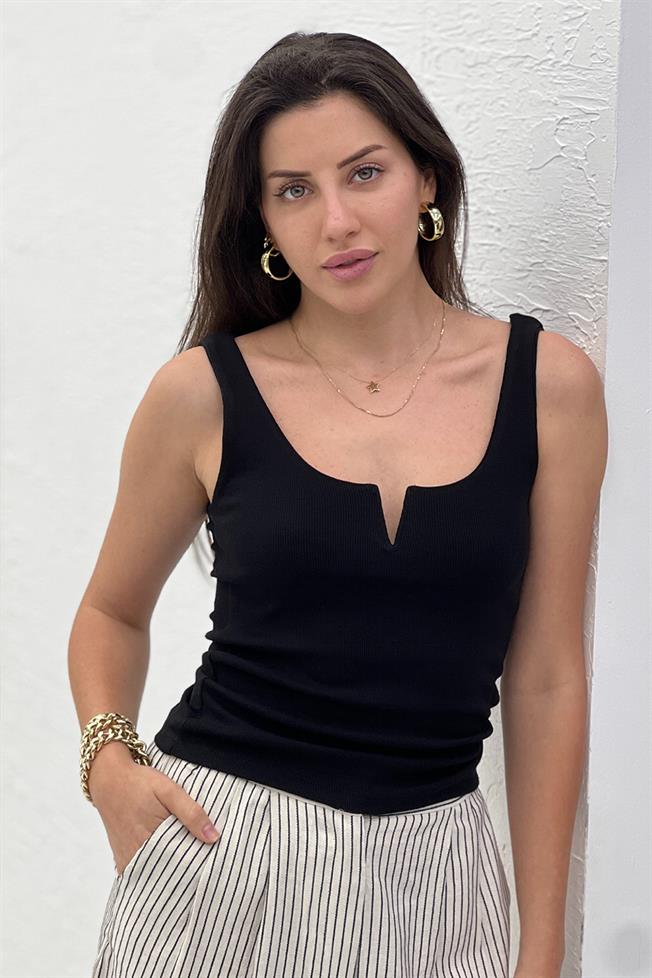 Siyah Damla Yaka Atlet 3796