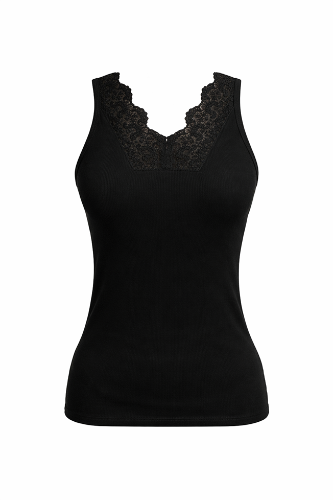 Siyah Dantelli Fitilli Atlet 26288