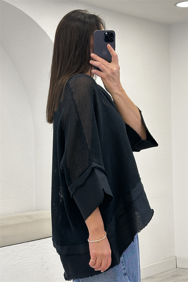 Siyah File Bluz 39470