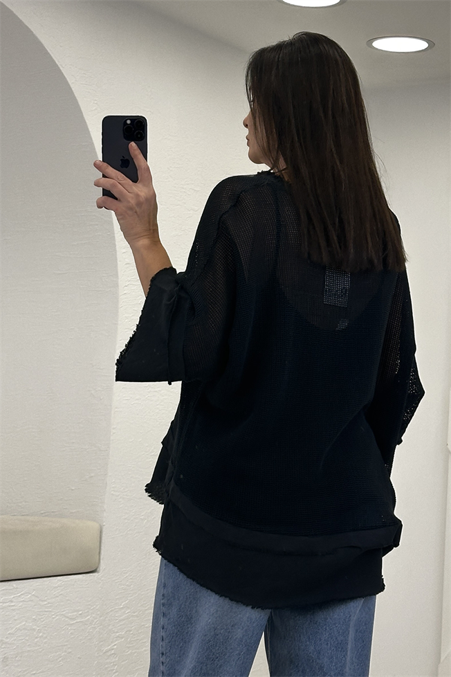 Siyah File Bluz 39470