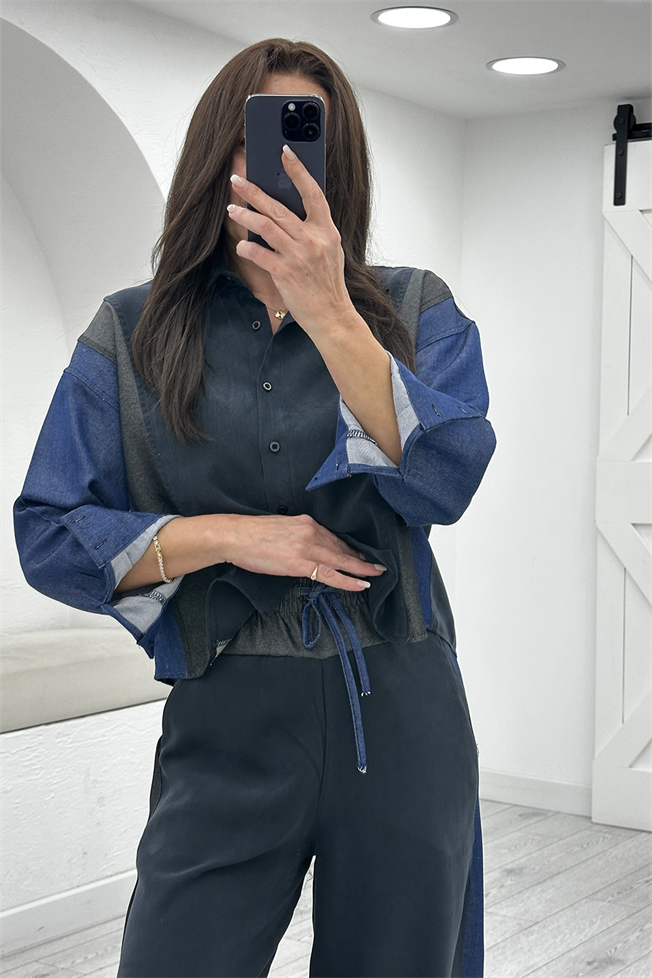 Siyah Garnili Tensel Takım 6814