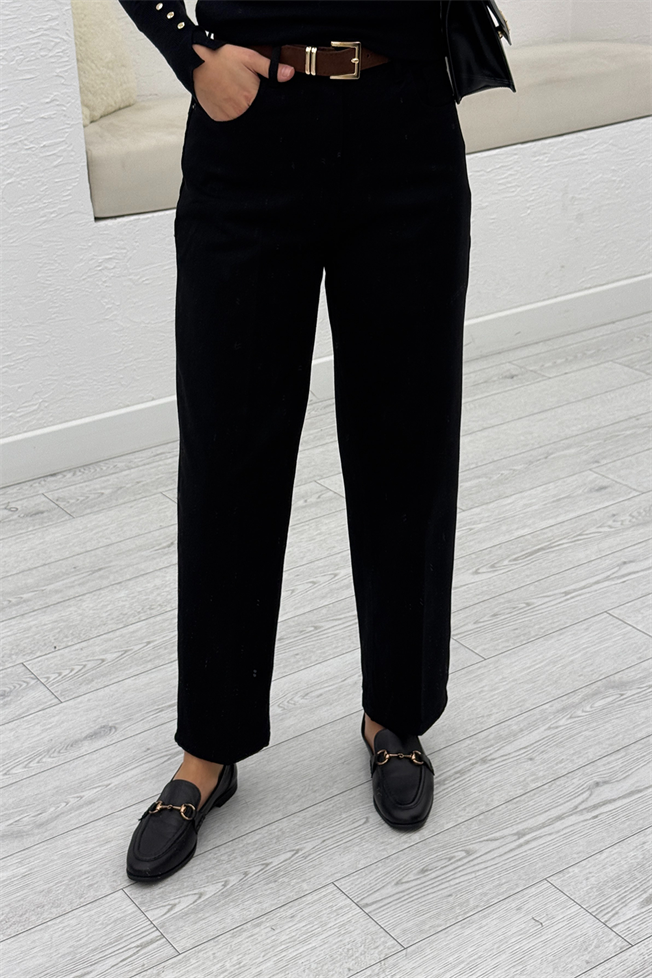 Siyah Kemerli Carrot Fit Pantolon 5520