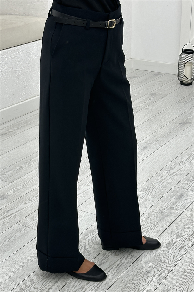 Siyah Kemerli Pantolon 17050